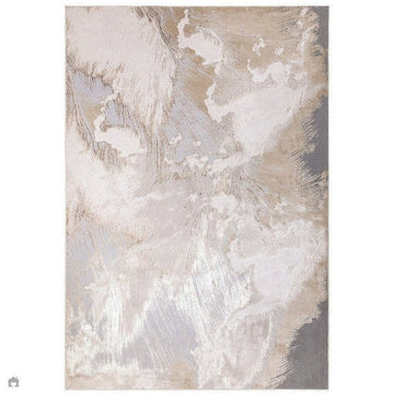 Aurora AU23 Etch Modern Abstract Distressed Marbled Metallic Shimmer Textured High-Density Soft Smooth Low Profile Polyblend Short-Pile Beige/Grey/Bronze/Cream Rug-Asiatic Carpets-Rug Love - The Most Loved Rug Store